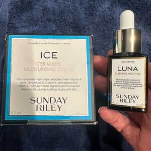 Sunday Riley bundle full size: Ice Ceramide Moisturizing Cream & Luna night oil